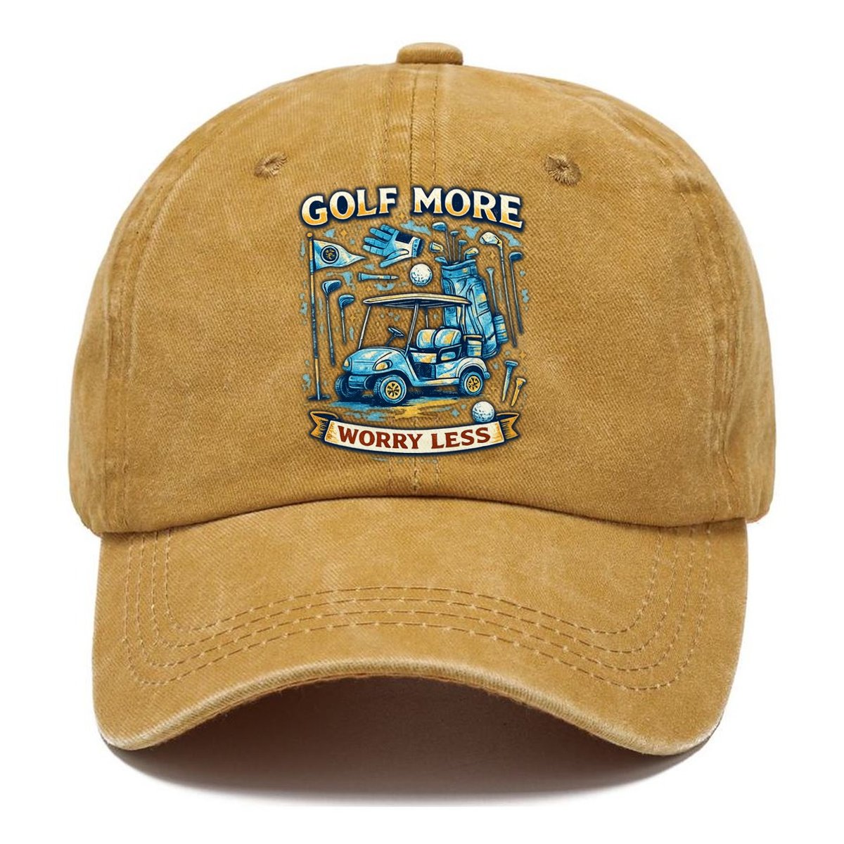 Golf More Worry Less Classic Cap – Golden Harvest