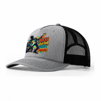 Bass Guitar Player Problems Music Instruments Trucker Hat – Sport Grey Black