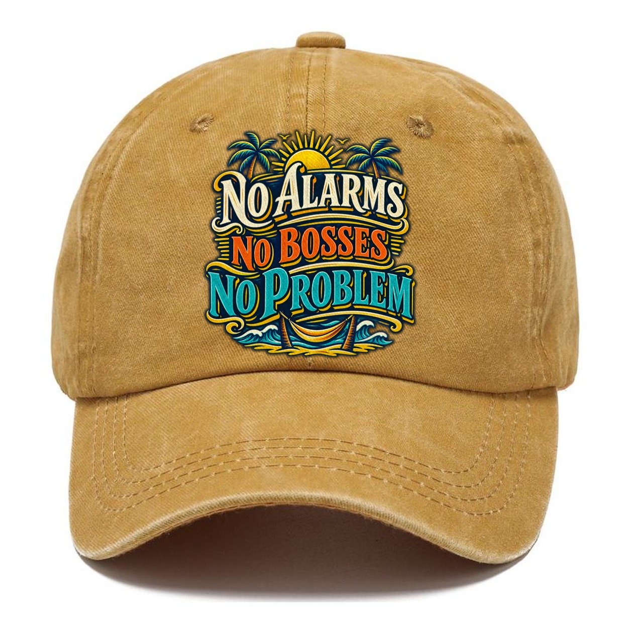 No Alarms No Bosses No Problem Retired Living Classic Cap – Golden Harvest