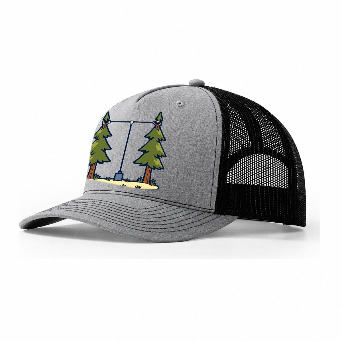 Park Wire Antenna Amateur Radio Trucker Hat – Sport Grey Black
