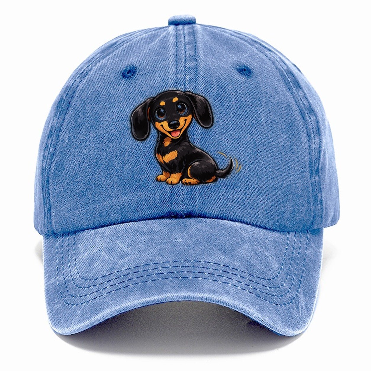 Happy Dachshund Wiggle Dance Classic Cap – Summer Sky