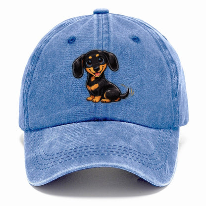 Happy Dachshund Wiggle Dance Classic Cap – Summer Sky