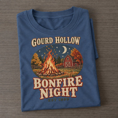 Bonfire Night Gourd Hollow Classic T-shirt – Twilight Navy