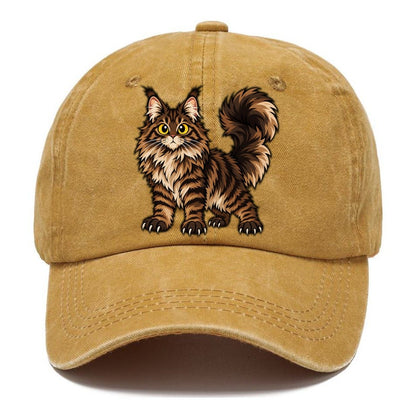 Maine Coon Standing Proud Peeking Cats Classic Cap – Golden Harvest