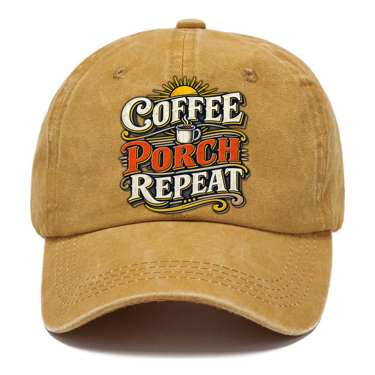 Coffee Porch Repeat Retired Living Classic Cap – Golden Harvest