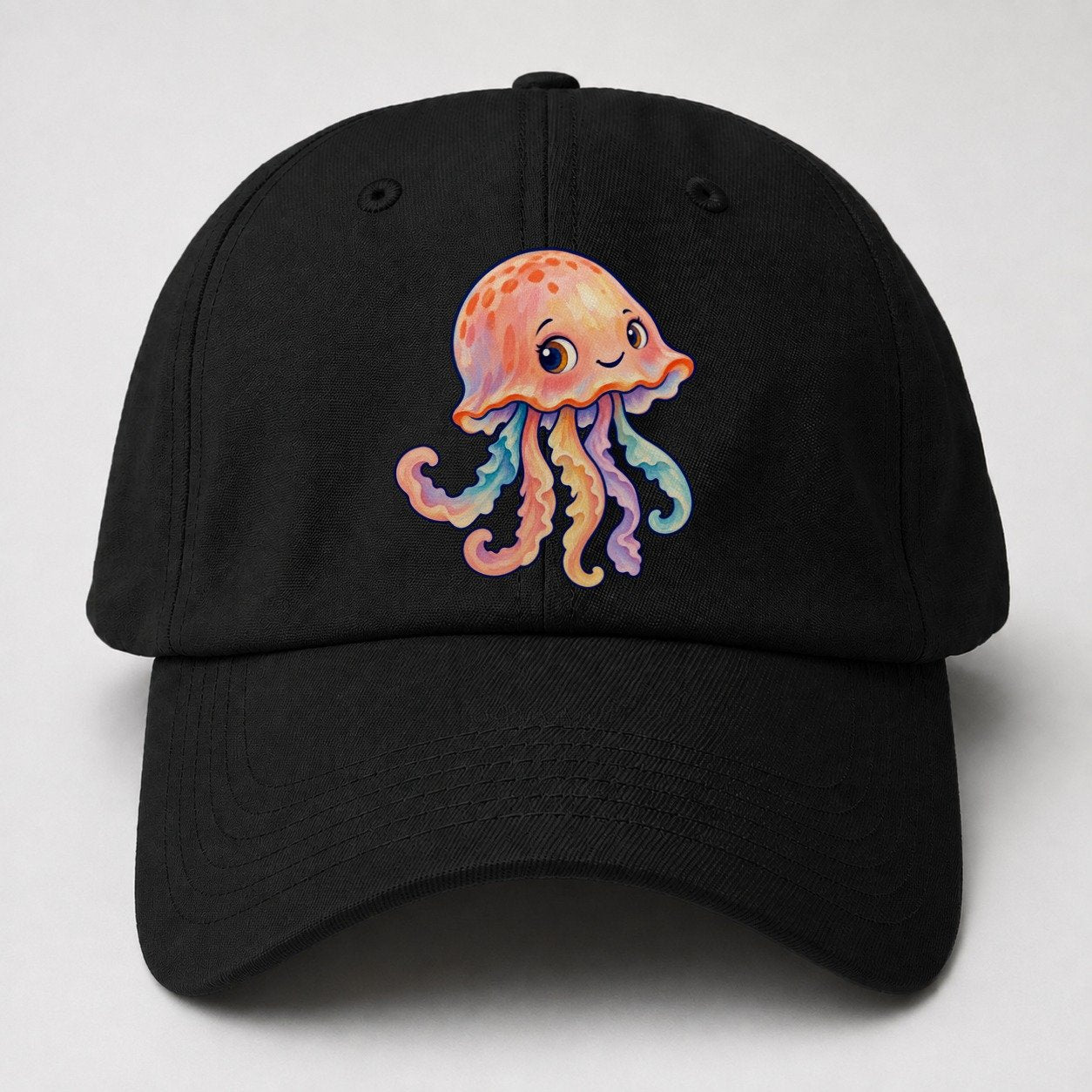 Jellyfish Bell Tilt Sea Sprite Baseball Cap – Black