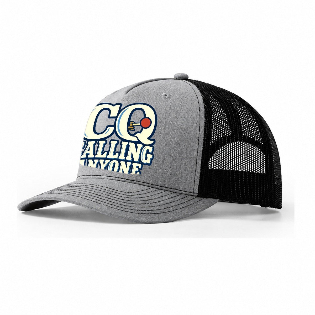 Cq Calling Anyone Amateur Radio Trucker Hat – Sport Grey Black