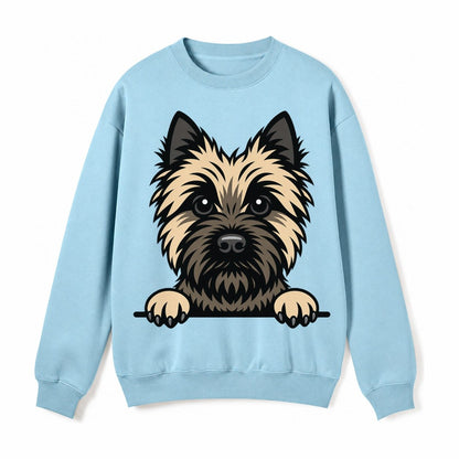 Cairn Terrier Wheaten Colored Pose Fleece Sweatshirt – Light Blue