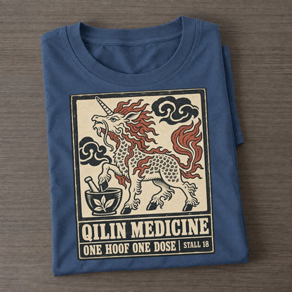 Kirin Medicine Yokai Night Market Classic T-shirt – Twilight Navy