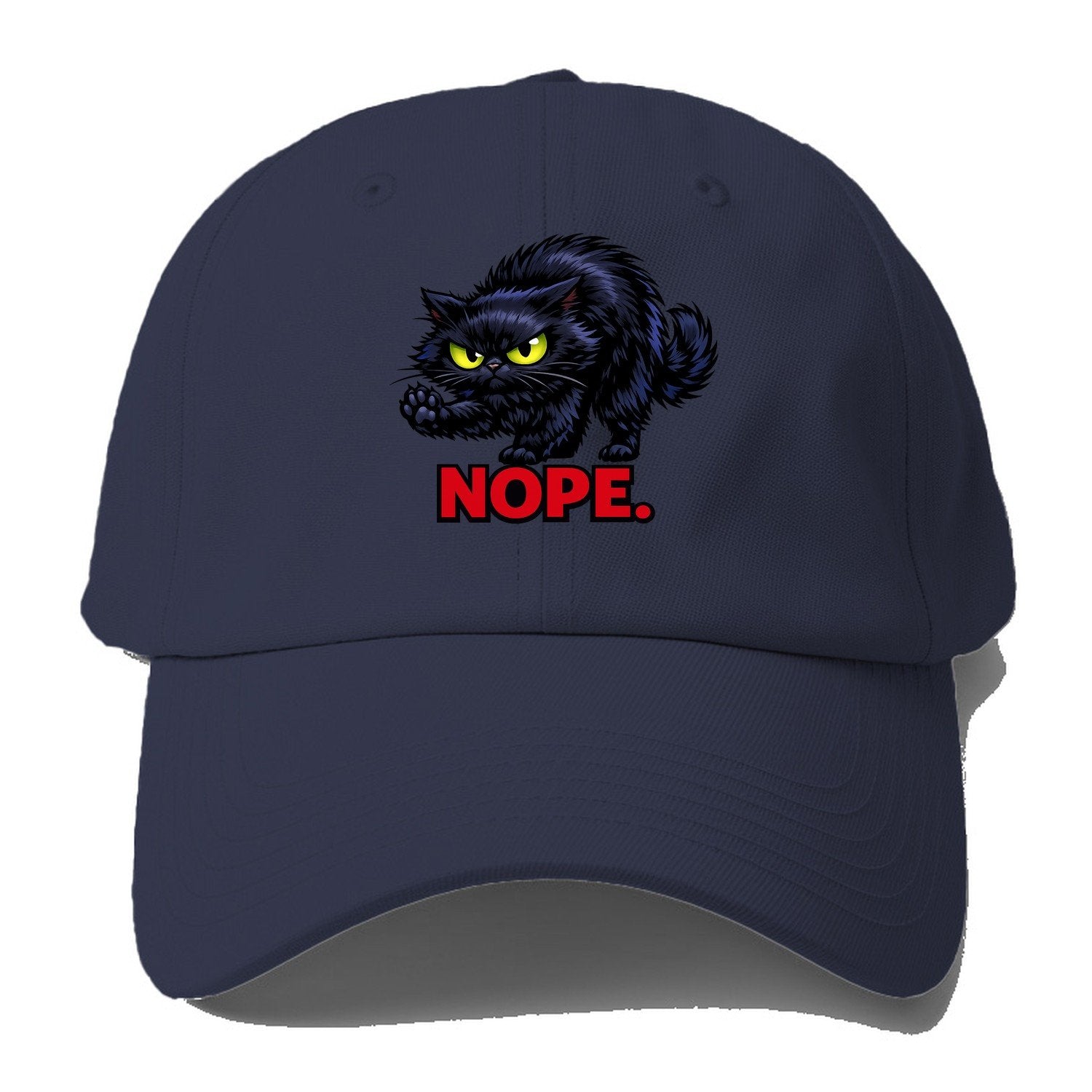Nope Black Cat Baseball Cap – Twilight Navy
