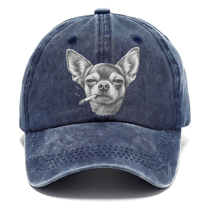 Chihuahua A Lit Cigarette Smoking Dogs Smoking Dogs Portraits Classic Cap – Twilight Navy