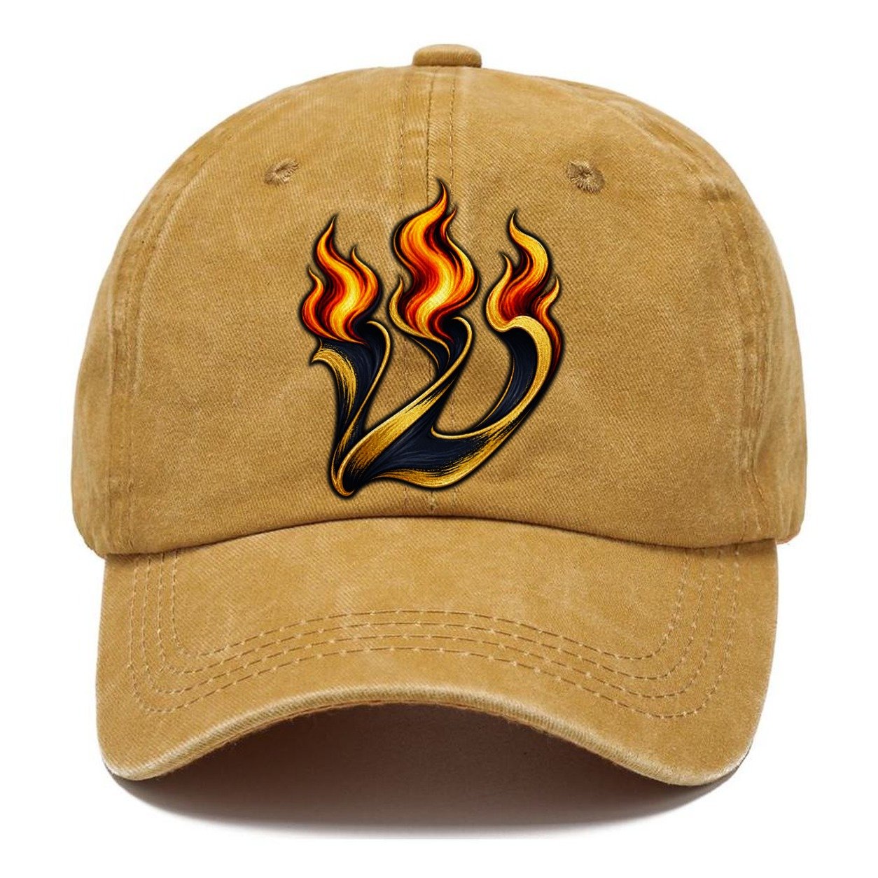 Shin Letter Flame Judaism Heritage Classic Cap – Golden Harvest