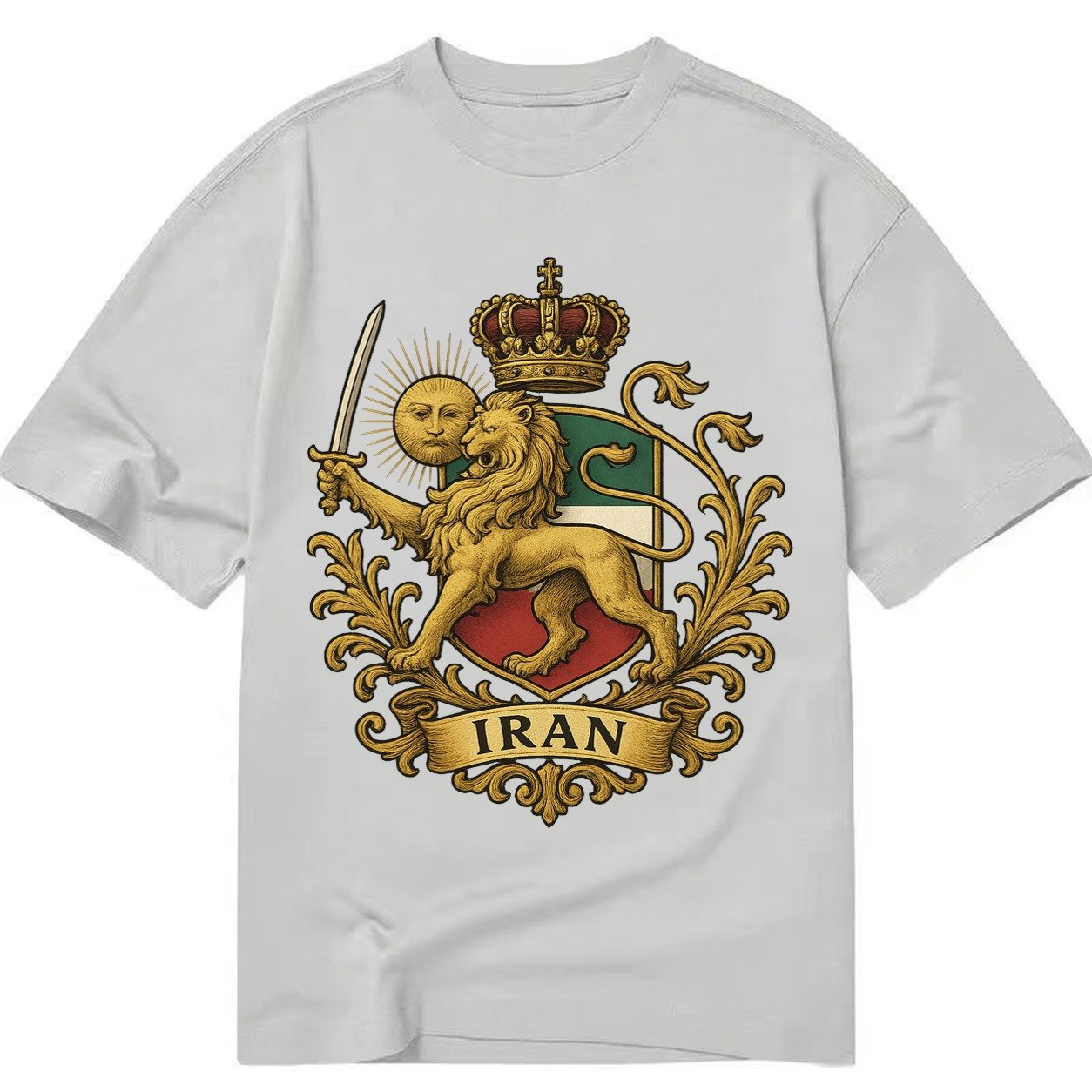 Royal Iran Coat Of Arms Classic T-shirt – Grey