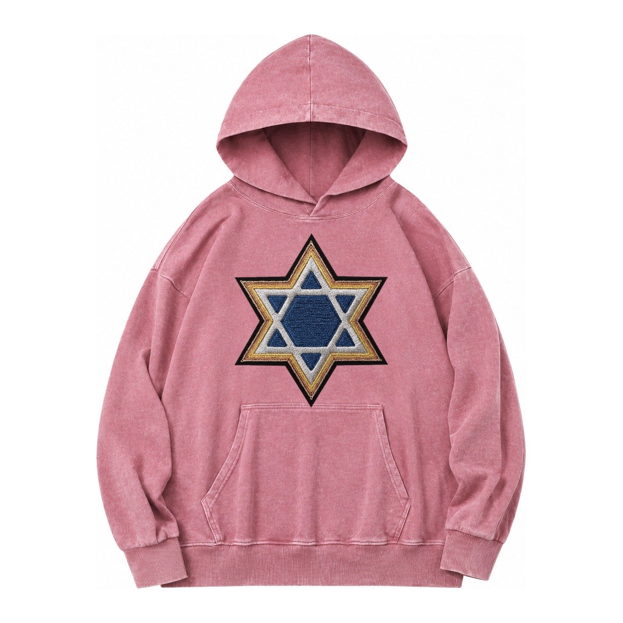 Star Of David Vintage Washed Hoodie – Dusty Rose