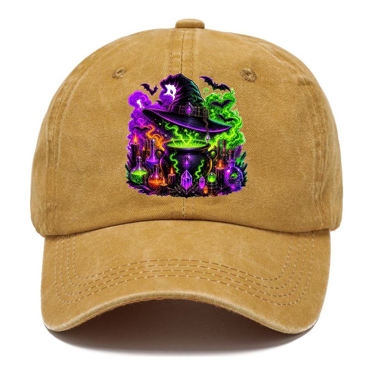 Neon Witch Cauldron Crystal Classic Cap – Golden Harvest