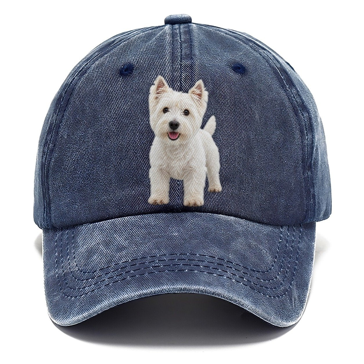 West Highland White Terrier Westie Standing Top Breeds Classic Cap – Twilight Navy