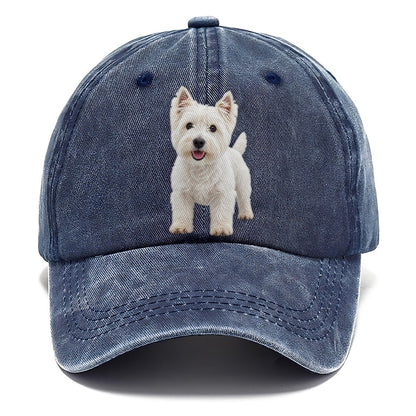 West Highland White Terrier Westie Standing Top Breeds Classic Cap – Twilight Navy
