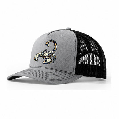 Scorpion Constellation Tail Sundown Familiars Trucker Hat – Sport Grey Black