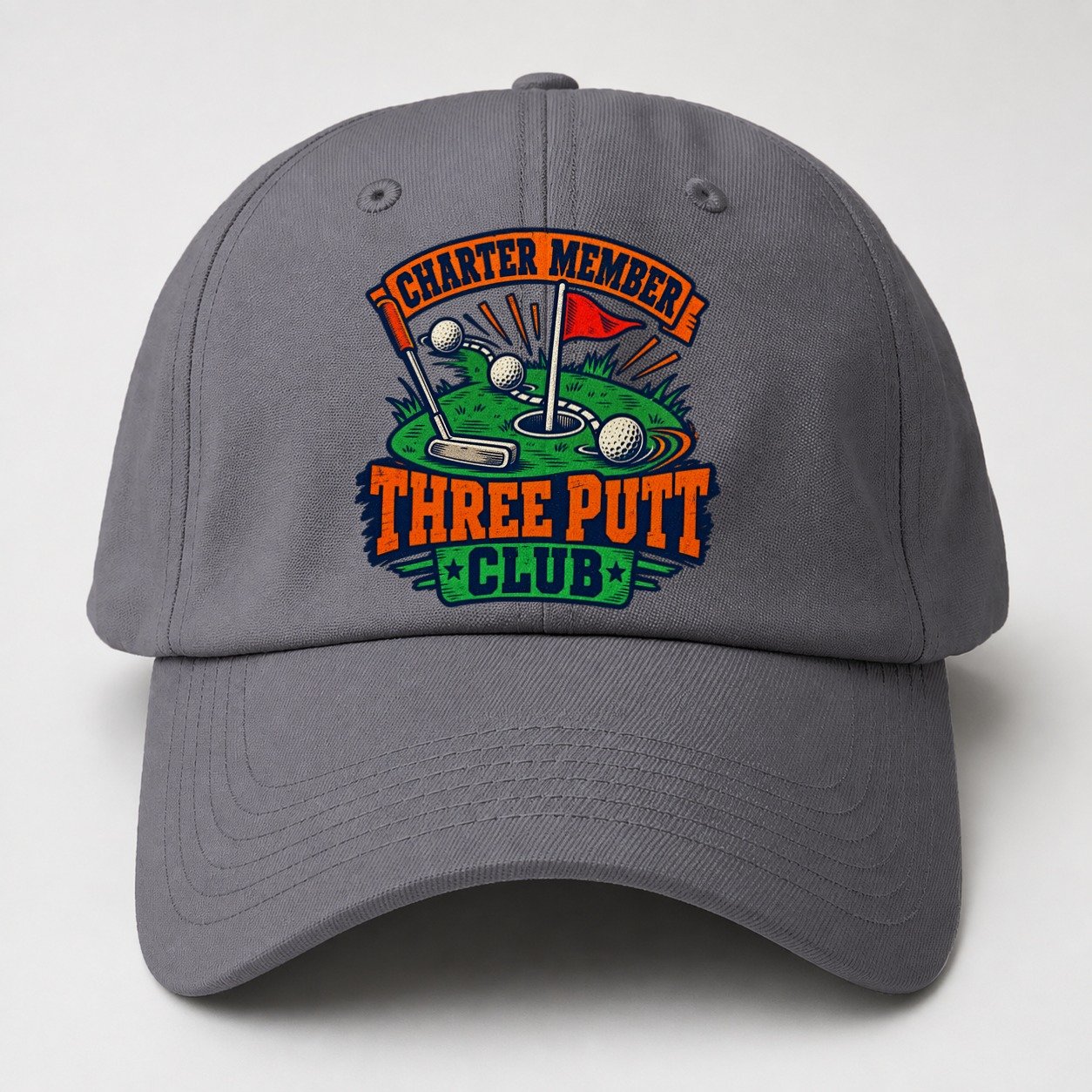 Three Putt Club Golf Life Baseball Cap – Grey