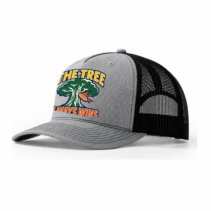 The Tree Always Wins Disc Golf Trucker Hat – Sport Grey Black