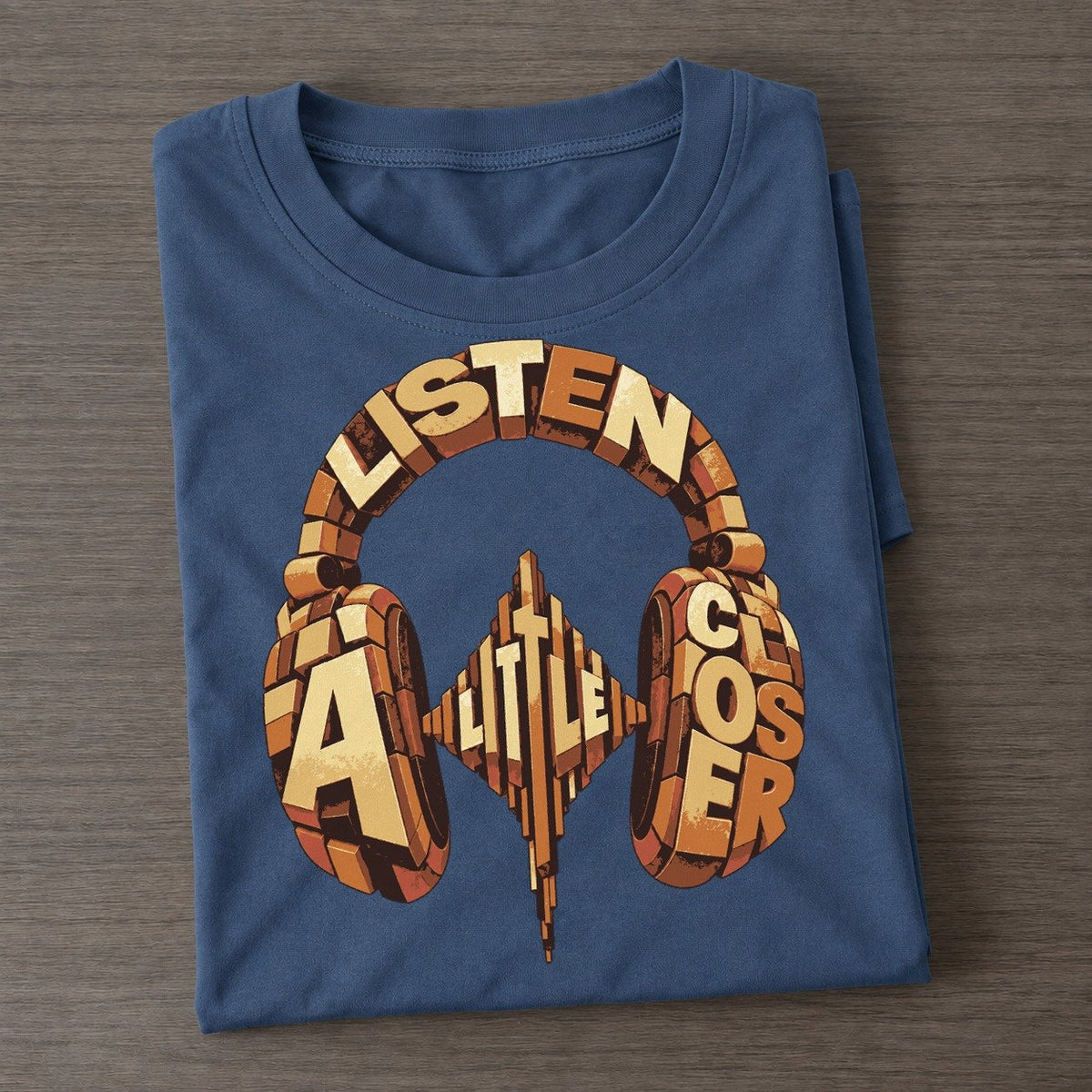 Headphone Pulse Letter Sculpture Classic T-shirt – Twilight Navy