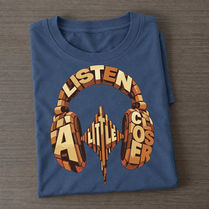 Headphone Pulse Letter Sculpture Classic T-shirt – Twilight Navy