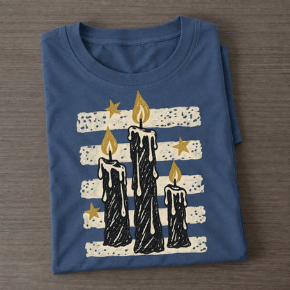 Chalk Candles Night Stripes Classic T-shirt – Twilight Navy
