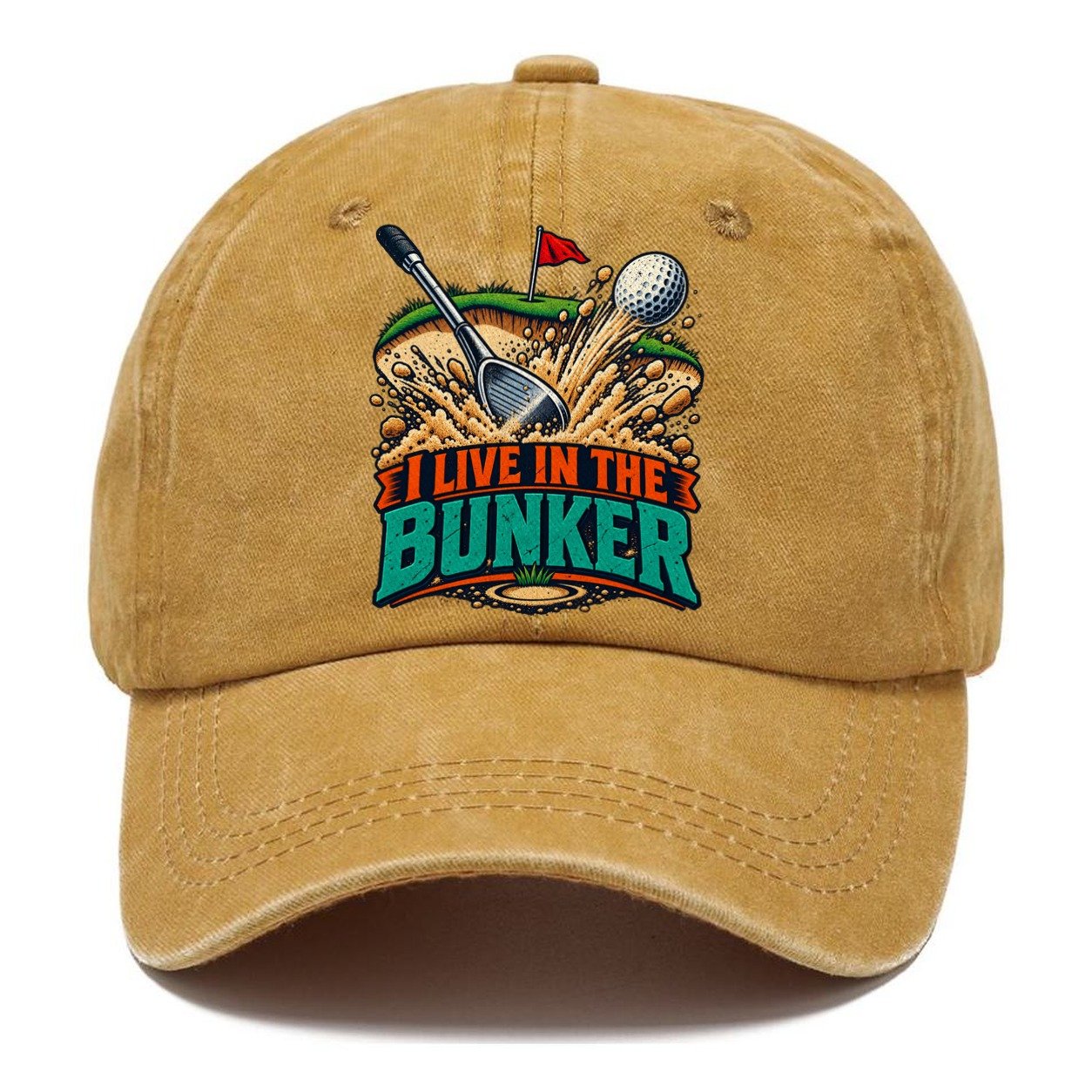 I Live In The Bunker Golf Life Classic Cap – Golden Harvest