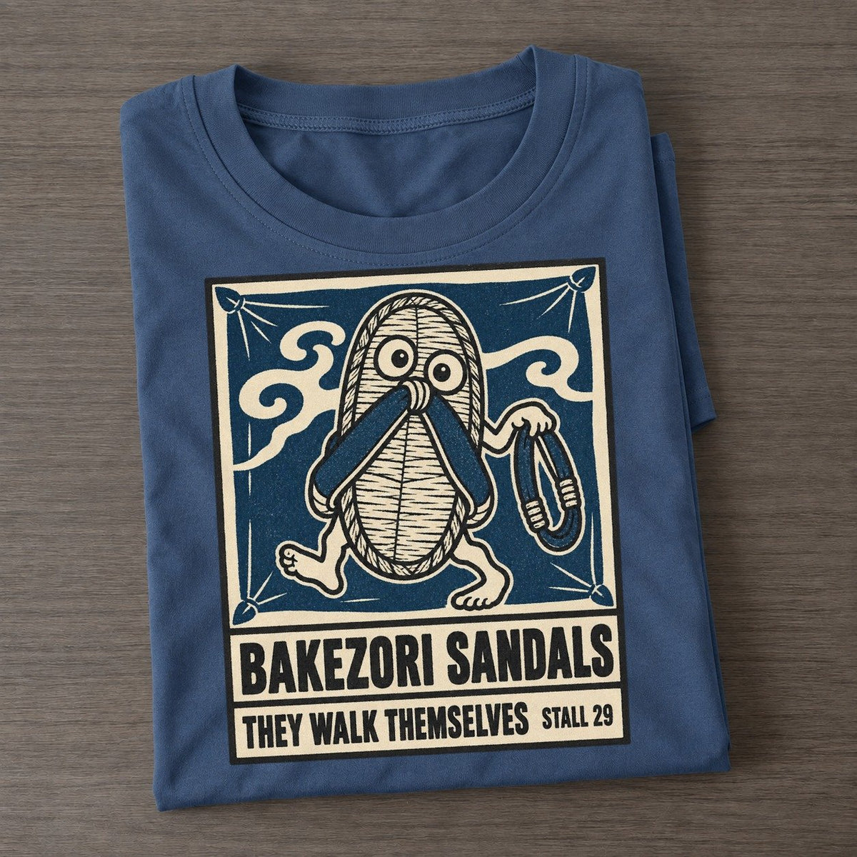 Bakezori Sandals Yokai Night Market Classic T-shirt – Twilight Navy