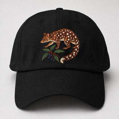 Spotted Tail Quoll And Mountain Pepper Berries Australia Cultural Icons Baseball Cap – Black
