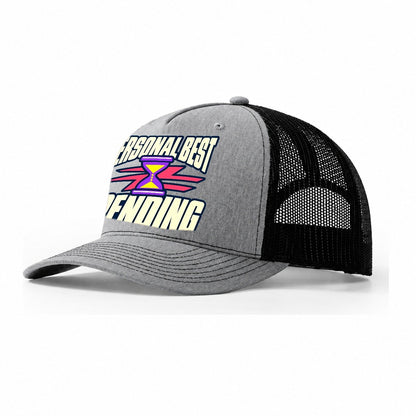 Personal Best Pending 90S Running Clubs Trucker Hat – Sport Grey Black