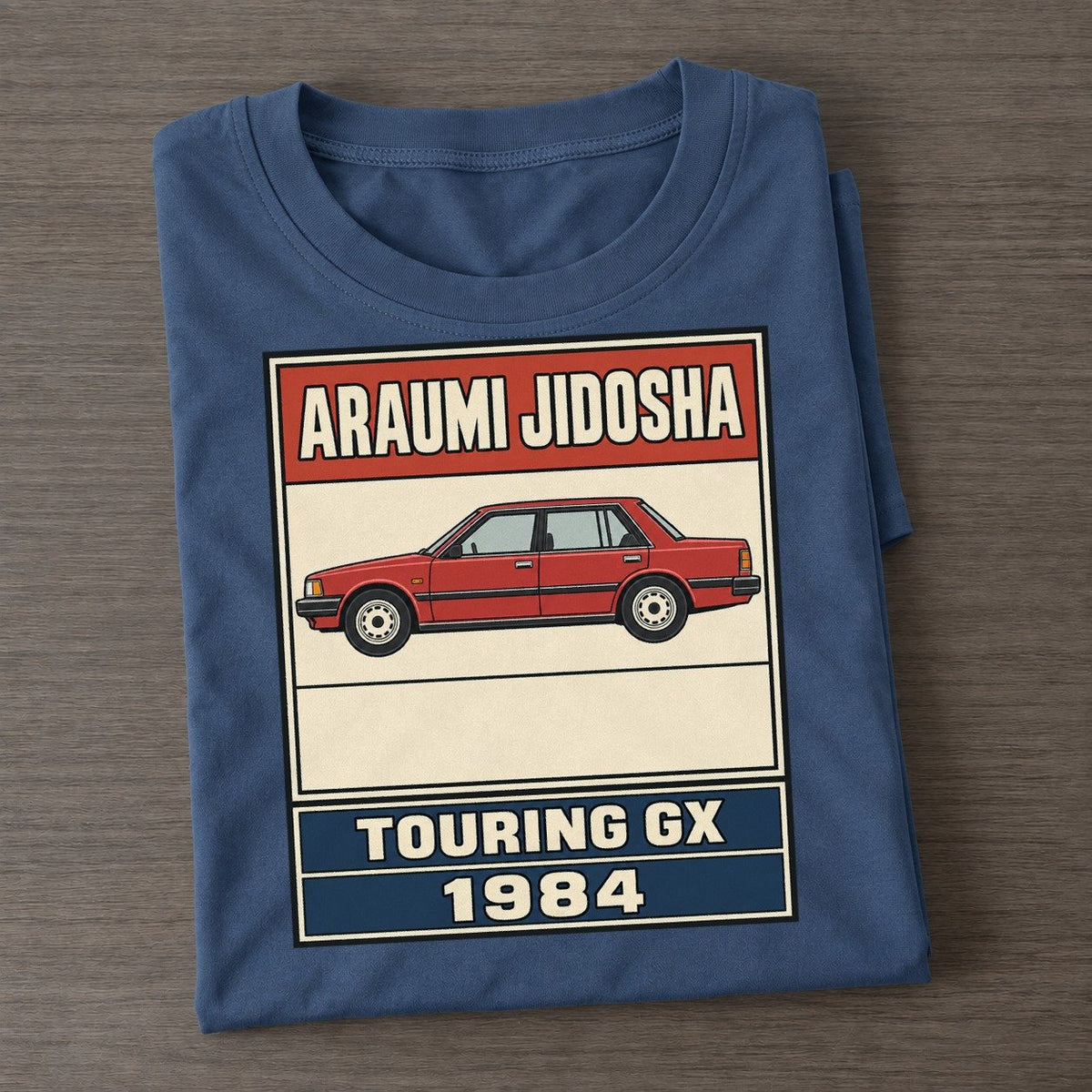 Araumi Touring Showa Speed Plates Classic T-shirt – Twilight Navy