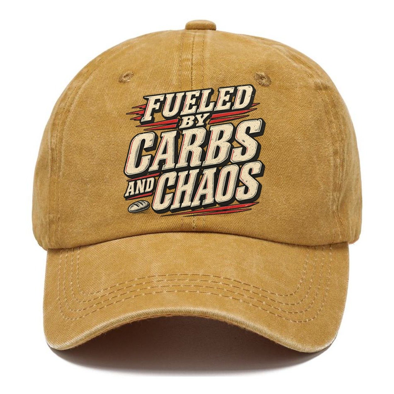 Fueled By Carbs And Chaos American Wit Classic Cap – Golden Harvest