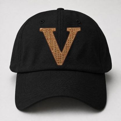 Woven Tweed V Monogram Baseball Cap – Black
