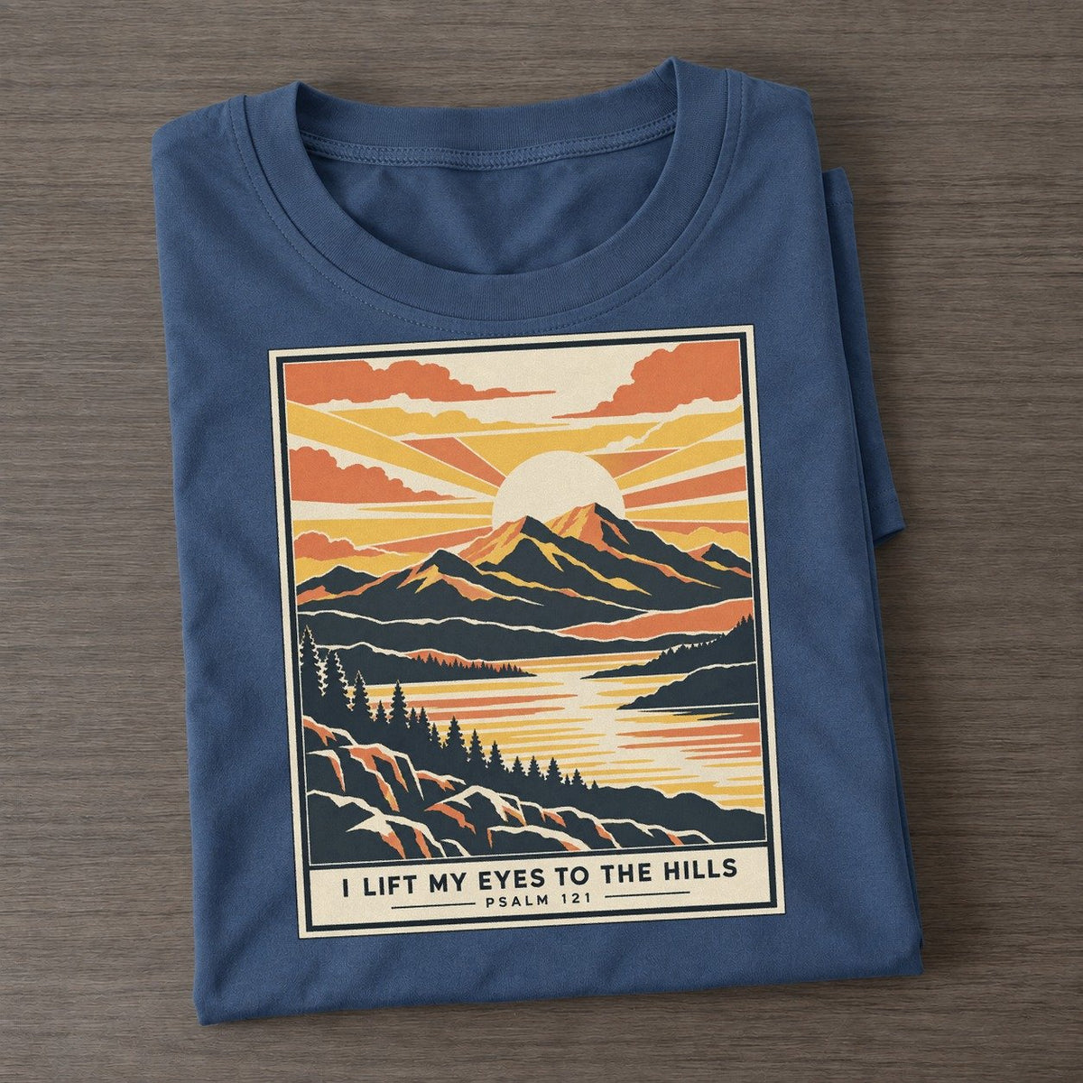 I Lift My Eyes Given Light Classic T-shirt – Twilight Navy