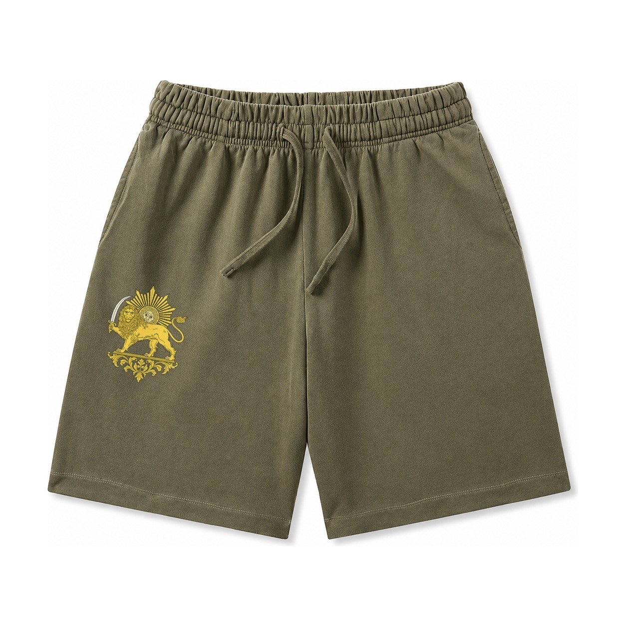 Shir O Khorshid Washed Shorts – Army Green