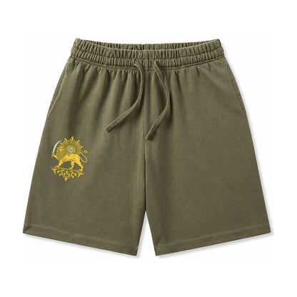 Shir O Khorshid Washed Shorts – Army Green