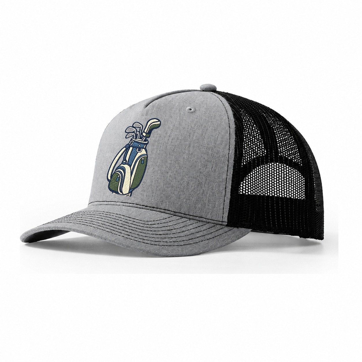 Golf Bag Tiny Solo Marks Trucker Hat – Sport Grey Black