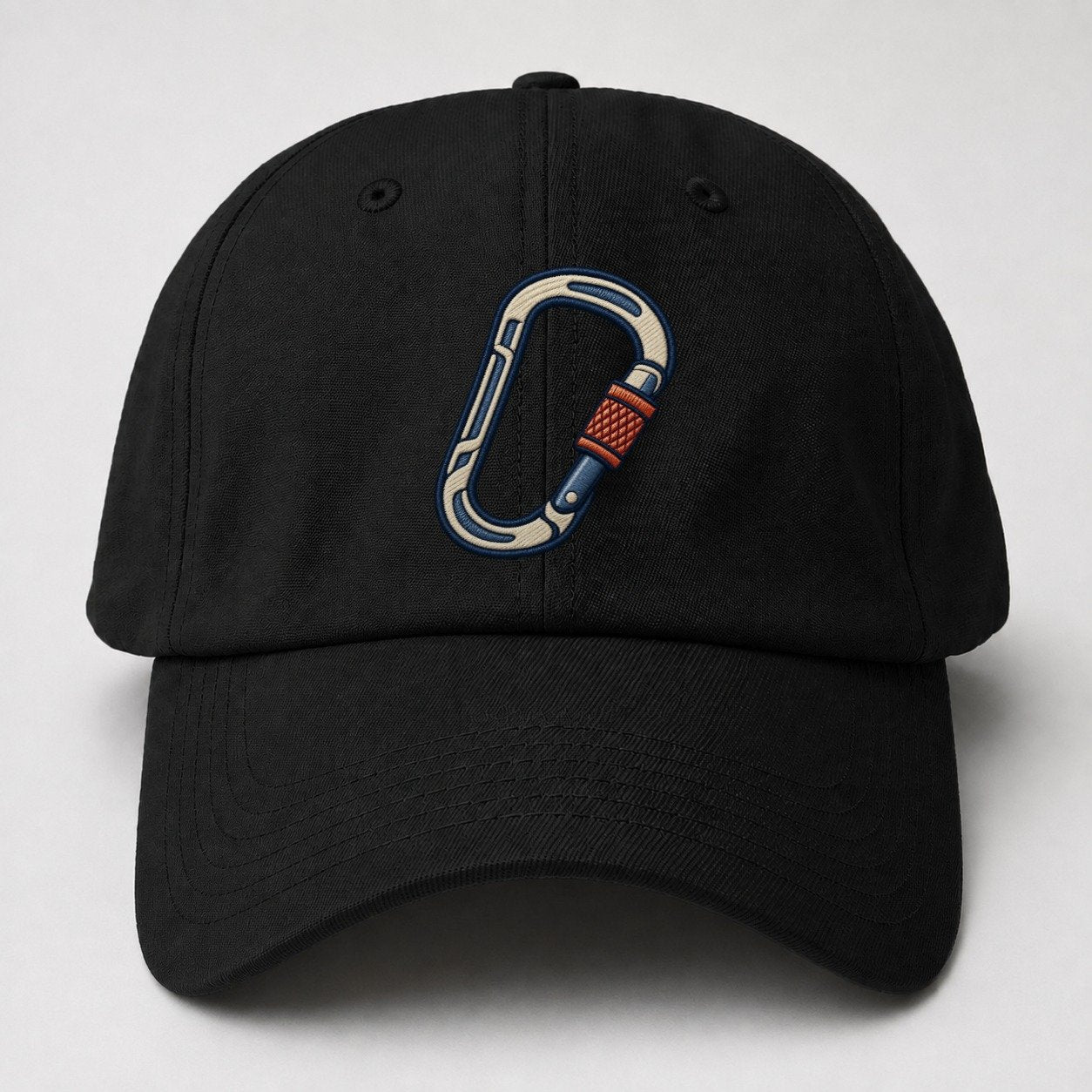 Climbing Carabiner Tiny Solo Marks Baseball Cap – Black