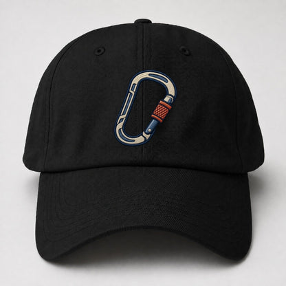 Climbing Carabiner Tiny Solo Marks Baseball Cap – Black