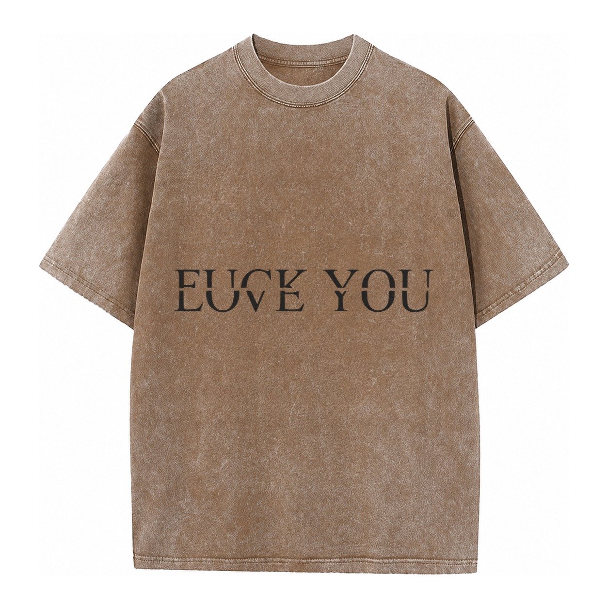 Fuck Love You Vintage T-shirt – Brown