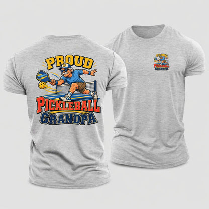 Proud Pickleball Grandpa Pickleball Life Cotton T-Shirt – Sport Grey