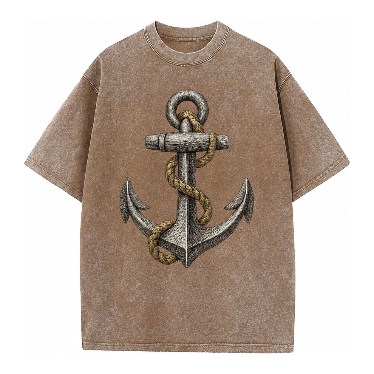 Anchor And Rope Vintage T-shirt – Brown
