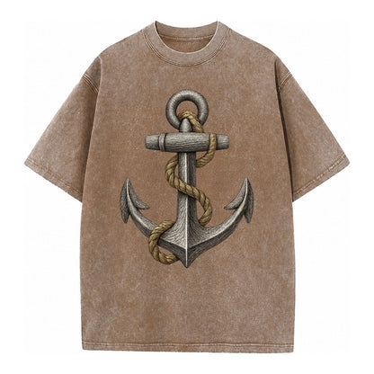 Anchor And Rope Vintage T-shirt – Brown