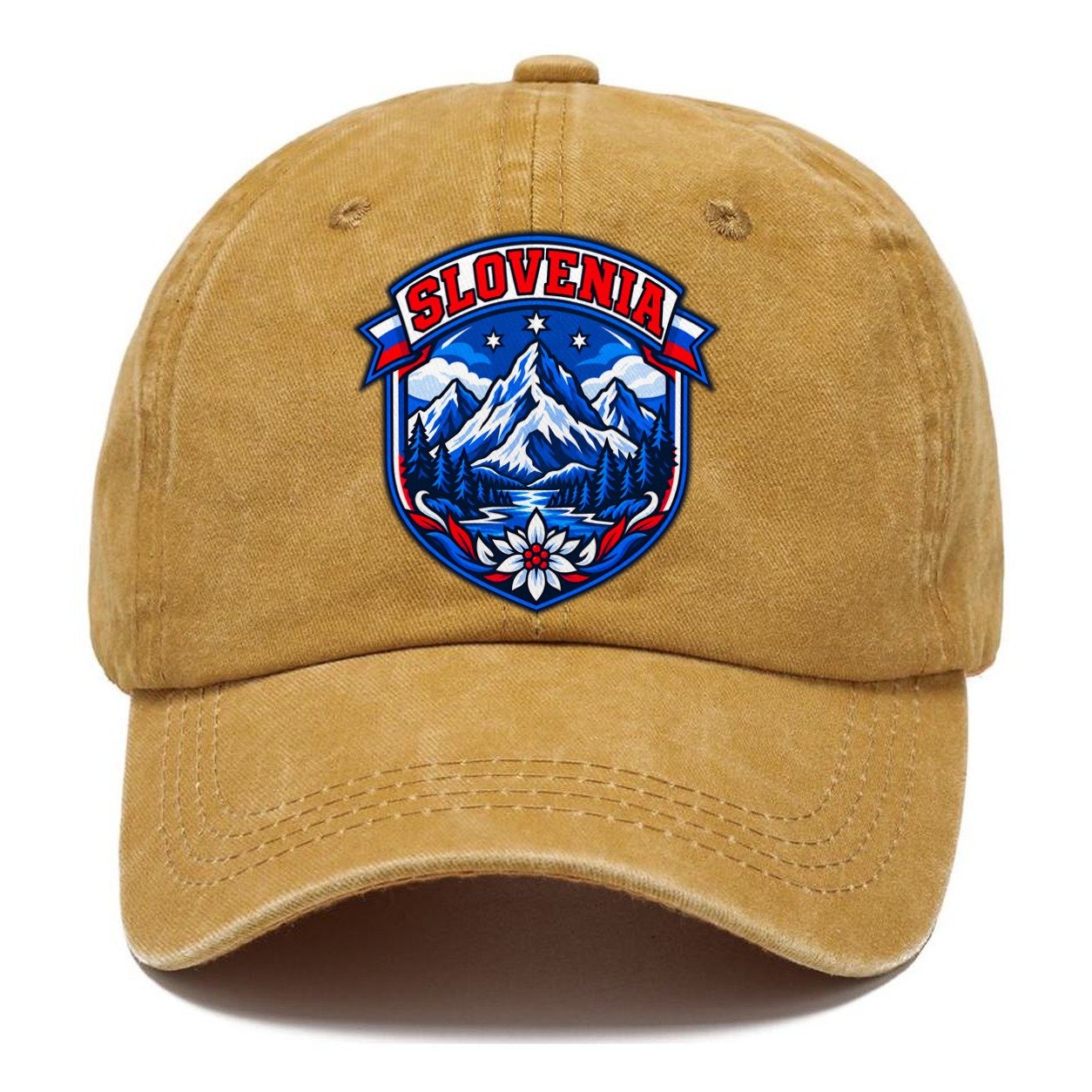 Slovenia Retro Badge Country Logos Classic Cap – Golden Harvest