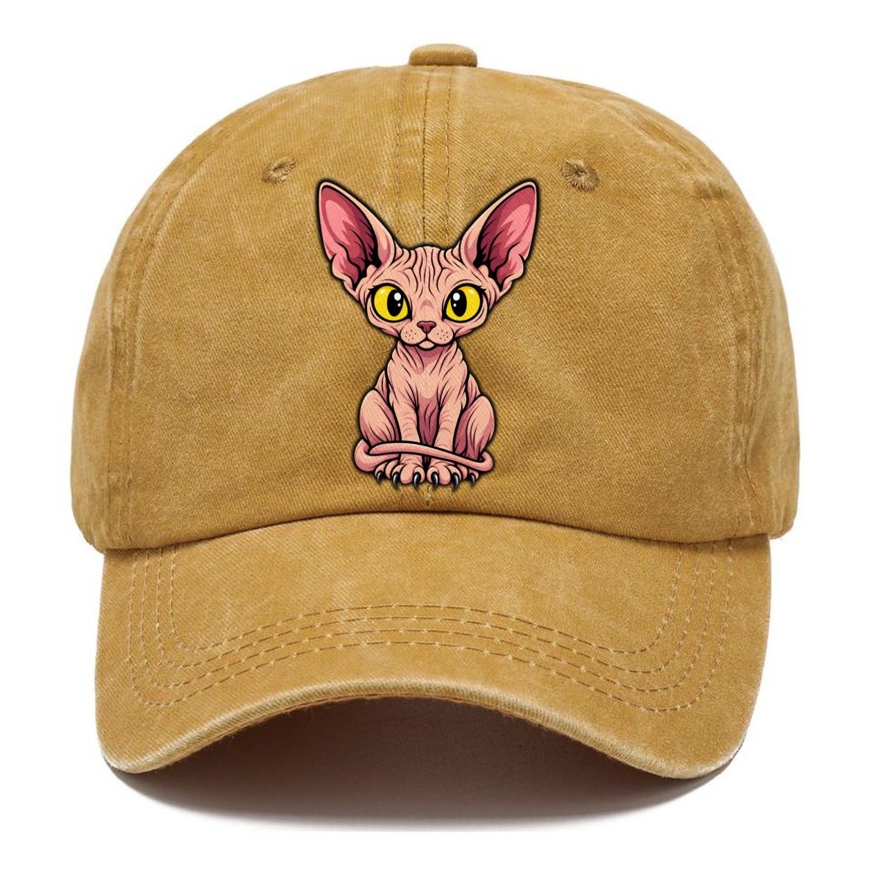 Sphynx Sitting Wrapped Peeking Cats Classic Cap – Golden Harvest