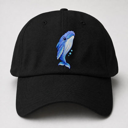 Humpback Whale Gentle Rise Sea Sprite Baseball Cap – Black