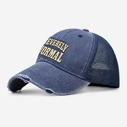 Severely Normal American Wit Washed Trucker Hat – Navy