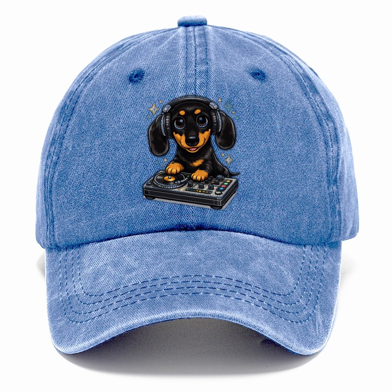Dachshund Dj Turntable Mix Classic Cap – Summer Sky