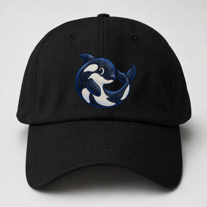 Orca Moon Curl Sea Sprite Baseball Cap – Black